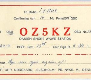 ad9015 - DENMARK - RADIO FREQUENCY CARD -  1950