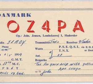ad9022 - DENMARK - RADIO FREQUENCY CARD -  Haderslev - 1949