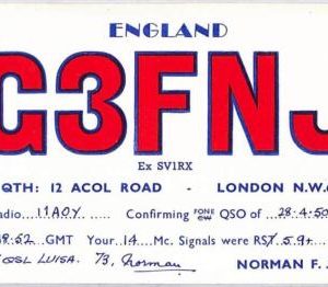 ad9112 - GREAT BRITAIN - RADIO FREQUENCY CARD - England - London - 1950
