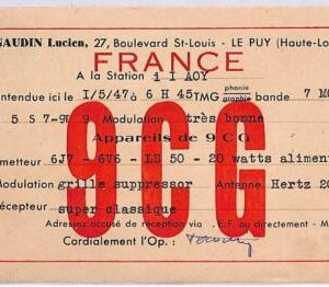 ad9052 - FRANCE - RADIO FREQUENCY CARD   - 1947