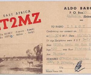 ad9036 - ERITREA - RADIO FREQUENCY CARD   - Asmara -  1954