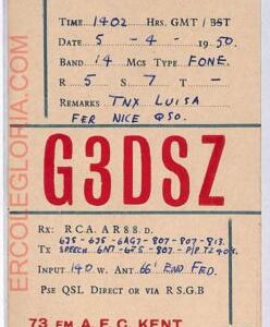 ad9109 - GREAT BRITAIN - RADIO FREQUENCY CARD - 1950