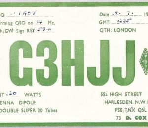 ad9107 - GREAT BRITAIN - RADIO FREQUENCY CARD - England - London - 1954