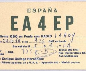 ad9269 - SPAIN - RADIO FREQUENCY CARD  - Madrid -  1950