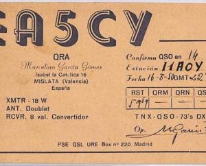ad9268 - SPAIN - RADIO FREQUENCY CARD  -  1950