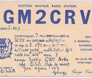 ad9245 - SCOTLAND - RADIO FREQUENCY CARD  -  1950