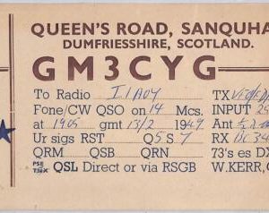 ad9249 - SCOTLAND - RADIO FREQUENCY CARD  -  1947