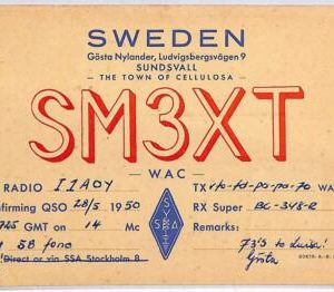 ad9278 - SWEDEN - RADIO FREQUENCY CARD - 1950