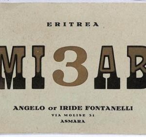 ad9032 - ERITREA - RADIO FREQUENCY CARD   -  1950