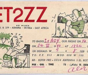 ad9034 - ERITREA - RADIO FREQUENCY CARD   - Asmara -  1954