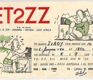 ad9033 - ERITREA - RADIO FREQUENCY CARD   - Asmara -  1954