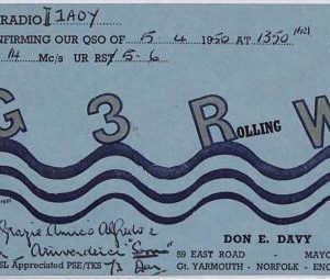 ad9158 - GREAT BRITAIN - RADIO FREQUENCY CARD - 1950
