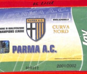 C1088 - Vecchio BIGLIETTO PARTITA CALCIO - UEFA Cup 2001 / 2002  PARMA vs LILLE