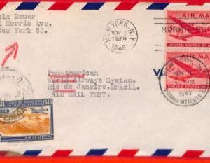 aa3457 - USA - POSTAL HISTORY - RETURN FLIGHT cover to BRAZIL 1946