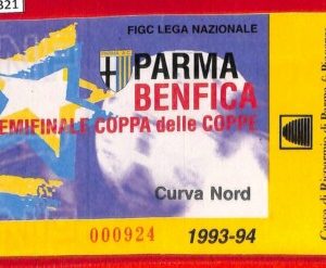 C1321 Vecchio BIGLIETTO PARTITA CALCIO - COPPA Coppe 1993 / 94  PARMA vs BENFICA