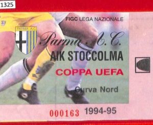 C1325 - Vecchio BIGLIETTO PARTITA CALCIO - UEFA  1994/5 PARMA vs AIK Stockholm
