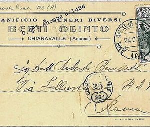 CARTOLINA d'Epoca ANCONA provincia : Chiaravalle - PUBBLICITARIA 1927