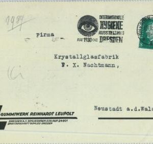 93188 - GERMANY - POSTAL HISTORY - PERFIN stamp + special postmark MEDICINE 1930