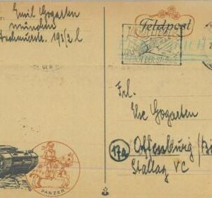 93212 - GERMANY  - Postal HISTORY - Fieldmail FELDPOST Card  1944  Panzer TANKS