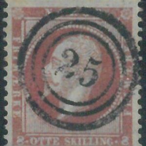 88247  -  NORWAY -  STAMP  -  FACIT #  5 -  Fine USED with BERGEN postmark