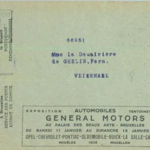 93169 - BELGIUM - POSTAL HISTORY - Advertising CHEQUES COVER  Auto CADILLAC Opel