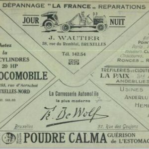 93167 - BELGIUM - POSTAL HISTORY - Advertising CHEQUES COVER 1926  Auto CARS