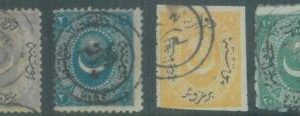 88335 - TURKEY - STAMPS - Lot of 8 EARLY stamps with BLUE postmark: VARNA