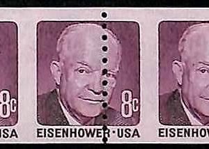 94785b - USA - STAMPS - SC # 1402a  MISSPERF PAIR - MNH   Eisenhower