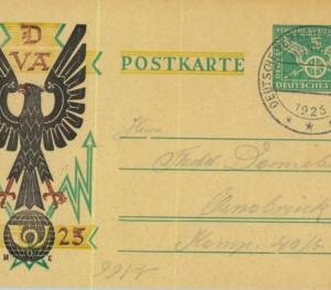 93297 - GERMANY Reich  - Postal History - STATIONERY CARD 1925 - TRANSPORT Eagle