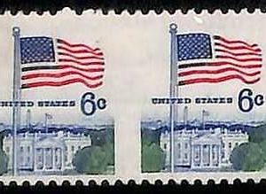 94786a - USA - STAMPS - SC # 1338De IMPERF pair  - MNH   Flags WHITE HOUSE