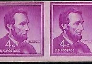 94788e - USA - STAMPS - SC # 1058a  IMPERF PAIR - MNH   Lincoln
