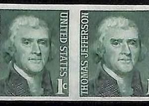 94788a - USA - STAMPS - SC # 1299b  IMPERF PAIR - MNH   Thomas Jefferson
