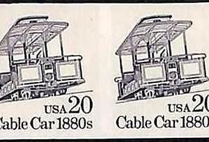 94797b - USA - STAMPS - SC # 2263a   IMPERF PAIR - MNH  Cable Car TRANSPORT