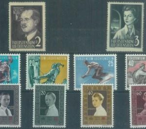 88227 - LIECHTENSTEIN - STAMPS -  COMPLETE YEAR stamp set: 1955  MNH 10 stamps