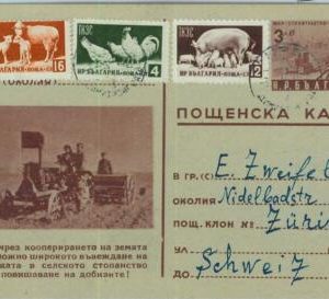 93404 - BULGARIA - POSTAL STATIONERY CARD to SWITZERLAND - Agricolture 1956