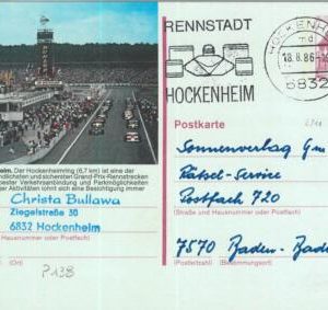 93426 - GERMANY Bund - Postal History - STATIONERY CARD - CARS Formula 1 1986