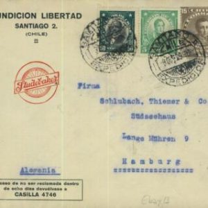 93489 - CHILE - POSTAL HISTORY - Private advertising STATIONERY COVER Tyres 1930