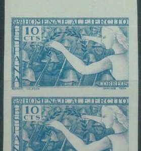 88296 - SPAIN - STAMP Set: EDIFIL # 887s   IMPERF PAIR - MINT MNH Uniforms ARMY