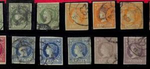 94783 - SPAIN España - STAMP - 1860 near COMPLETE SET with ALL TONES used