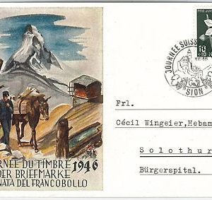 45927   WINE  - POSTAL HISTORY - Switzerland : SPECIAL POSTMARK on POSTCARD 1946