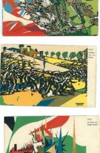 P0435 - VINTAGE  POSTCARD - Italy - FUTURIST Illustrated TATO set of 3