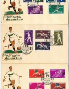 65618 - SPAIN - 3 FDC COVERS 1960: FOOTBALL  hockey PELOTA VASCA cycling