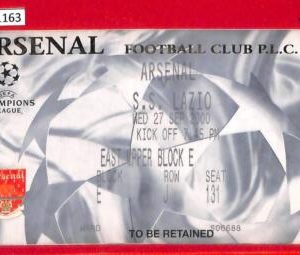 C1163 - Collectible FOOTBALL TICKET stub - CHAMPIONS 2000: Arsenal vs LAZIO