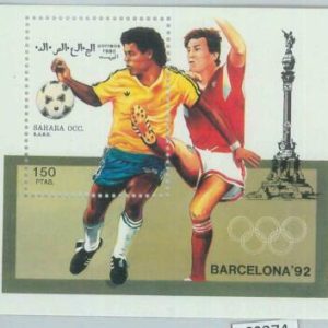 C0373 - Western SAHARA OCCIDENTAL - 1990 FOOTBALL Barcelona 92  - Sheet  MNH
