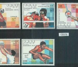 C0376 - Western SAHARA OCCIDENTAL - 1991  SPORT Football BOXING - 5 stamps MNH