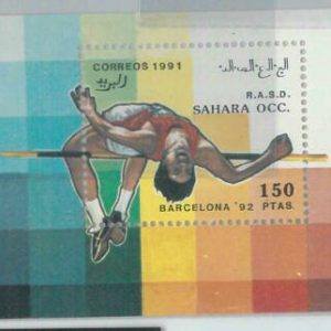 C0377 - Western SAHARA OCCIDENTAL - 1991  HIGH JUMP Barcelona 92  - Sheet  MNH