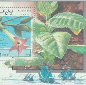 C0379 - Western SAHARA OCCIDENTAL - 1991, Tobacco, Plants, Boats, America discov