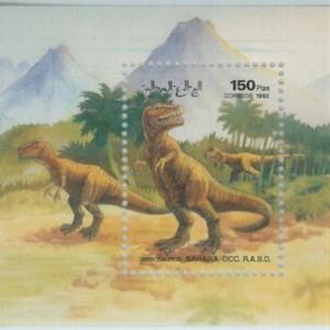C0383 - Western SAHARA OCCIDENTAL - 1992, Miniature Sheet: Dinosaurs, Prehistory