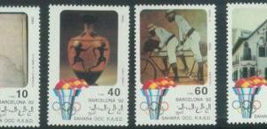 C0388 - Western SAHARA OCCIDENTAL - 1992, Set of 4: Barcelona, Cycling Minicius