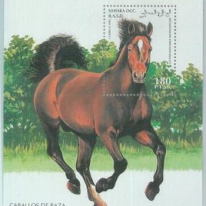 C0407 - Western SAHARA OCCIDENTAL - 1995, Miniature Sheet: Pure Breed Horses